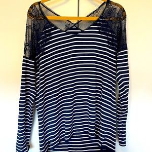 Lacy Striped Top